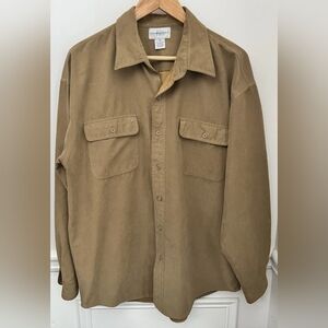 Men's Tan Casual Button Down Shirt